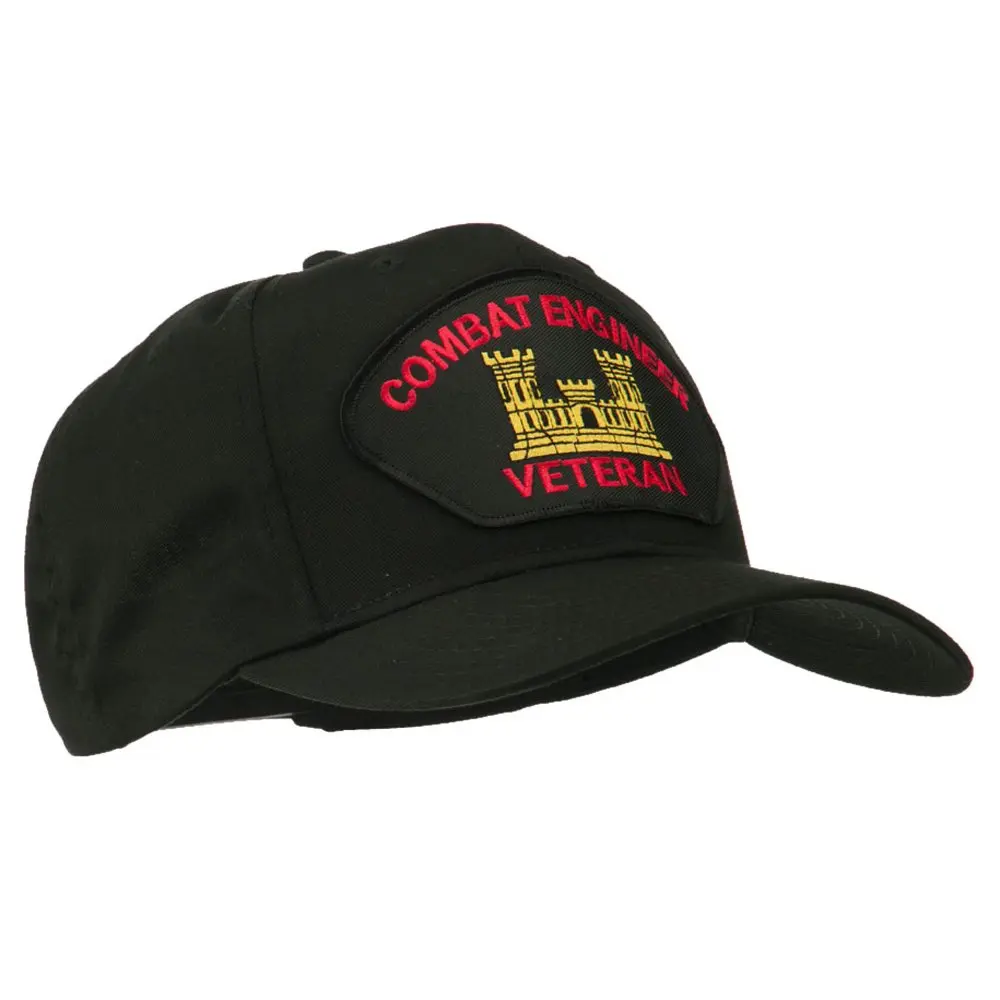 e4Hats.com Combat Engineer Veteran Military Patch Cap Black | Adjustable Cotton Baseball Hat for Men & Unisex - view 5