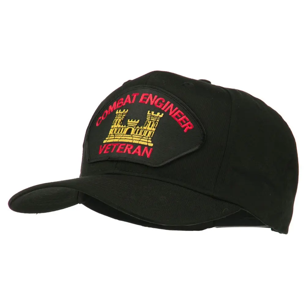 e4Hats.com Combat Engineer Veteran Military Patch Cap Black | Adjustable Cotton Baseball Hat for Men & Unisex - view 2