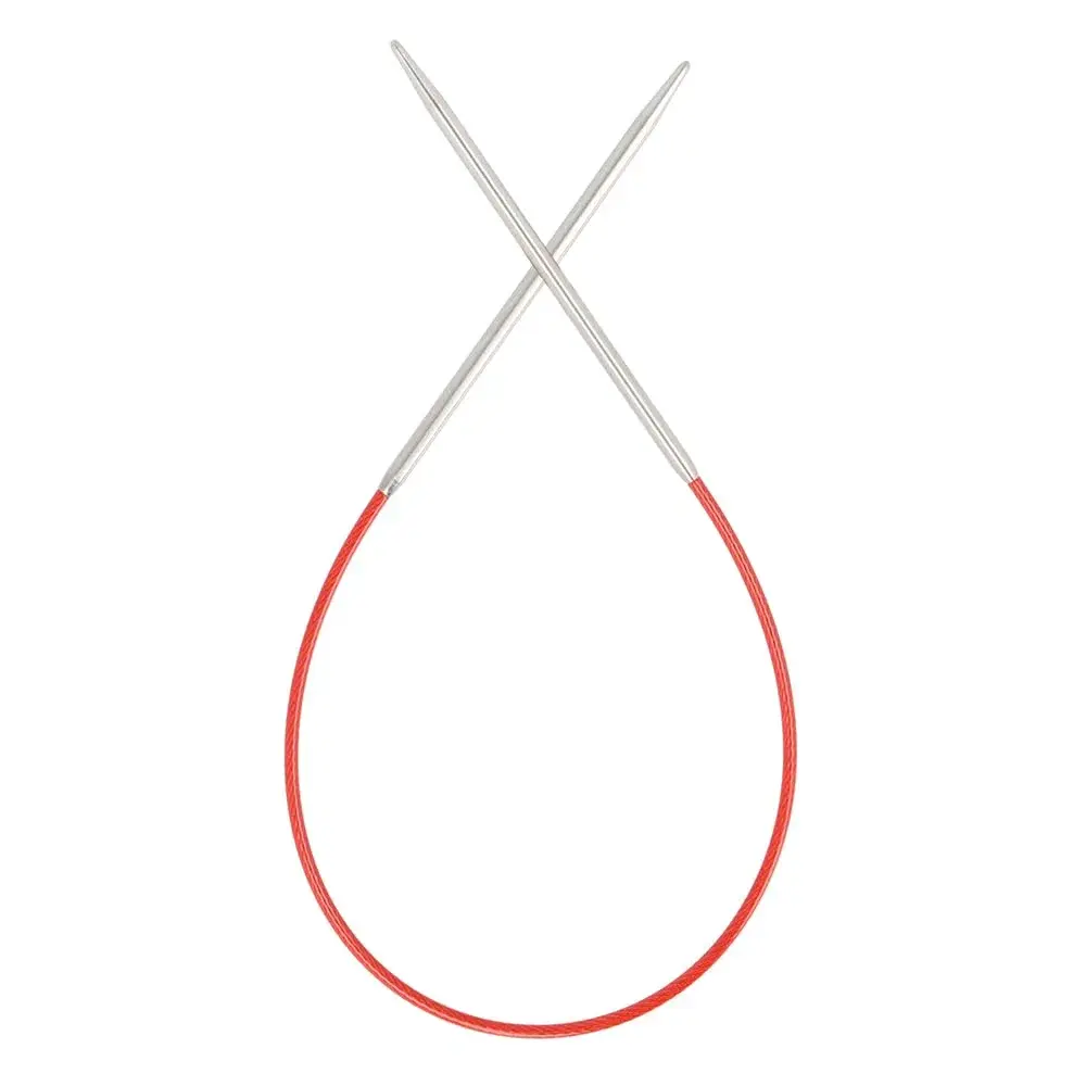 ChiaoGoo Red Stainless Steel Circular Knitting Needles 9" (23cm) | Hypoallergenic & Smooth Surface - view 2