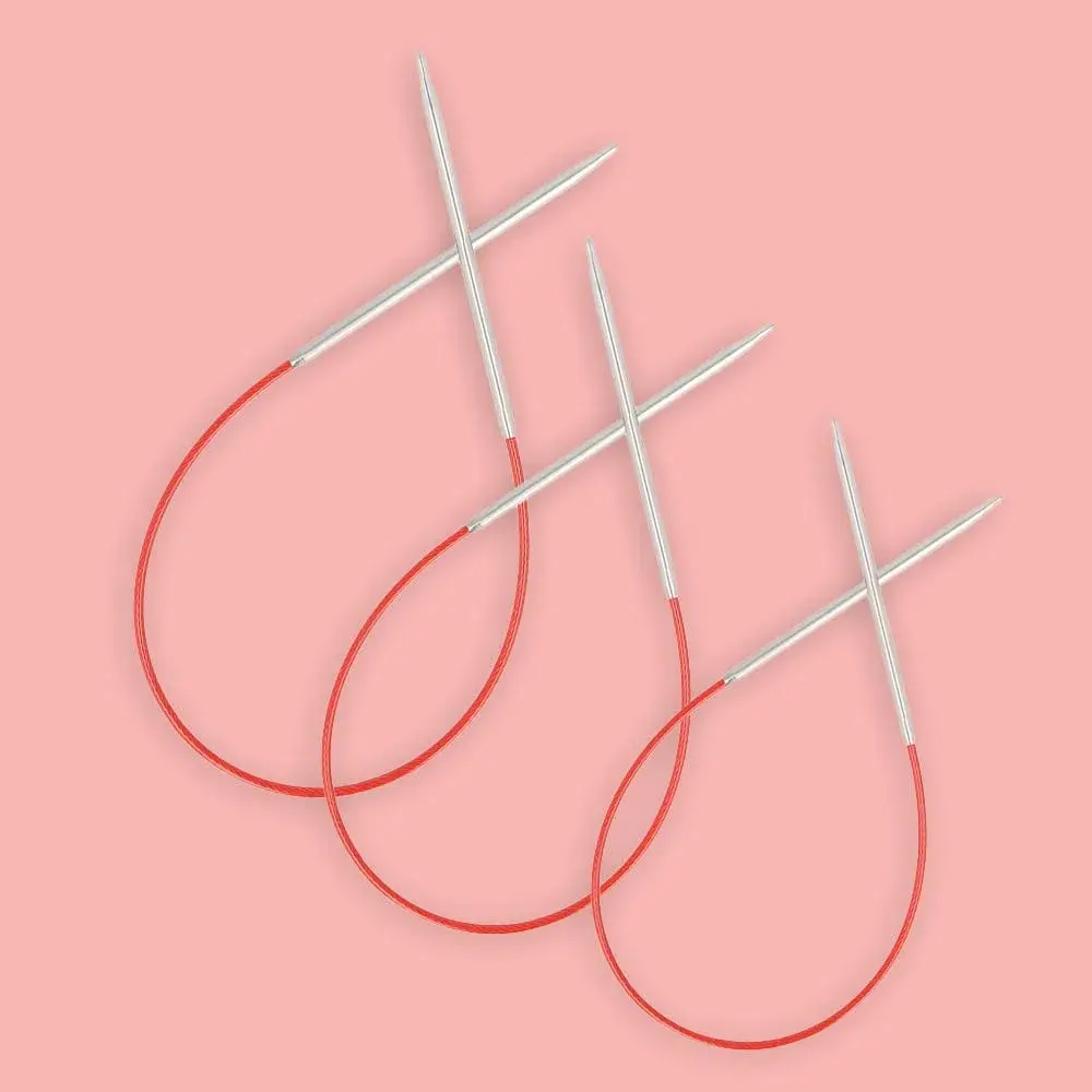 ChiaoGoo Red Stainless Steel Circular Knitting Needles 9" (23cm) | Hypoallergenic & Smooth Surface - view 3