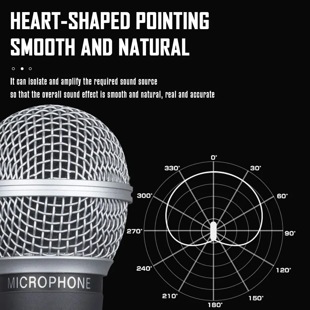 WEYMIC WM58 Classic Style Dynamic Vocal Microphone | Metal Body, Uni-Directional, 45Hz-16kHz - view 4
