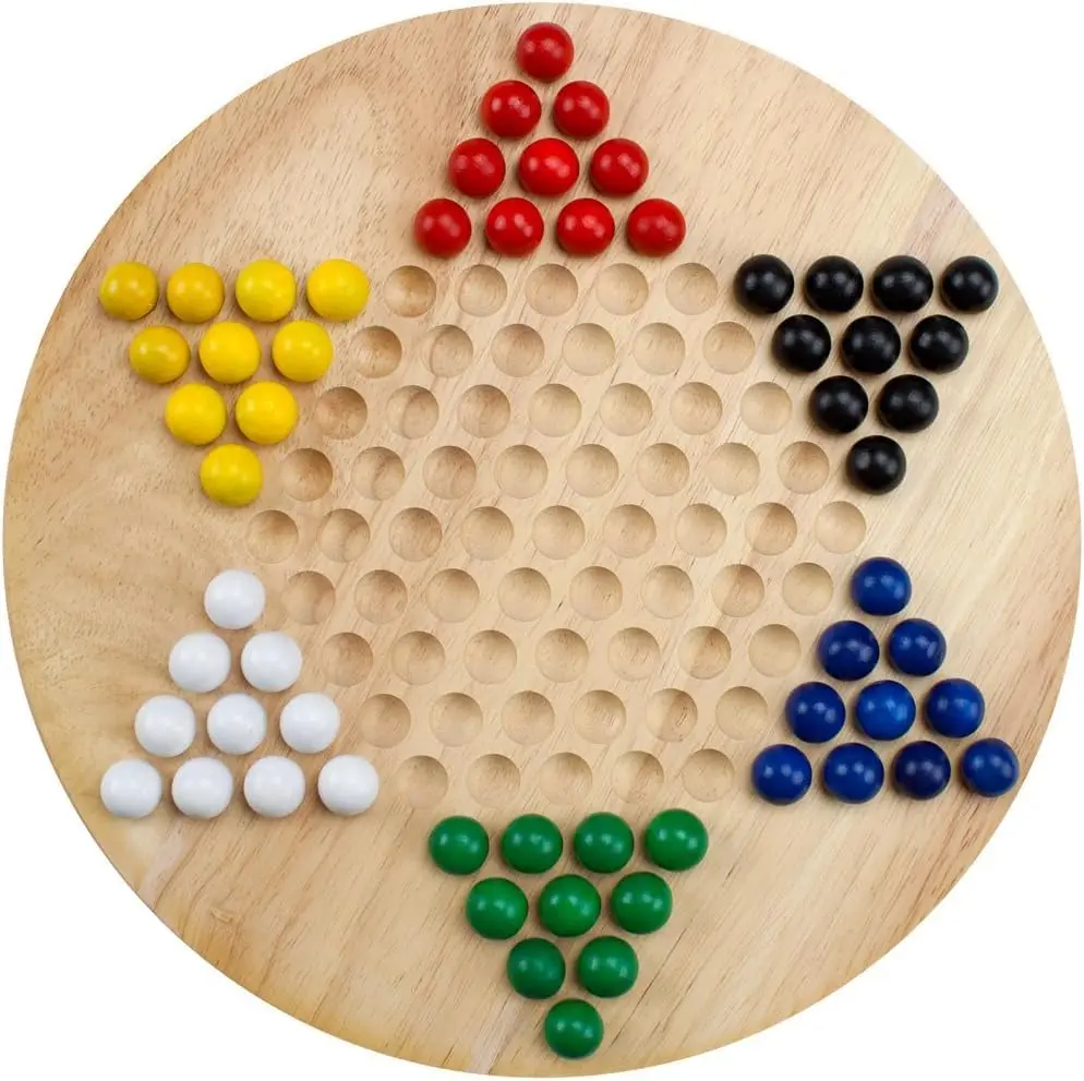 Brybelly All Natural Wood Chinese Checkers with Wooden Marbles | Classic Strategy Game (70-120 chars) - view 2