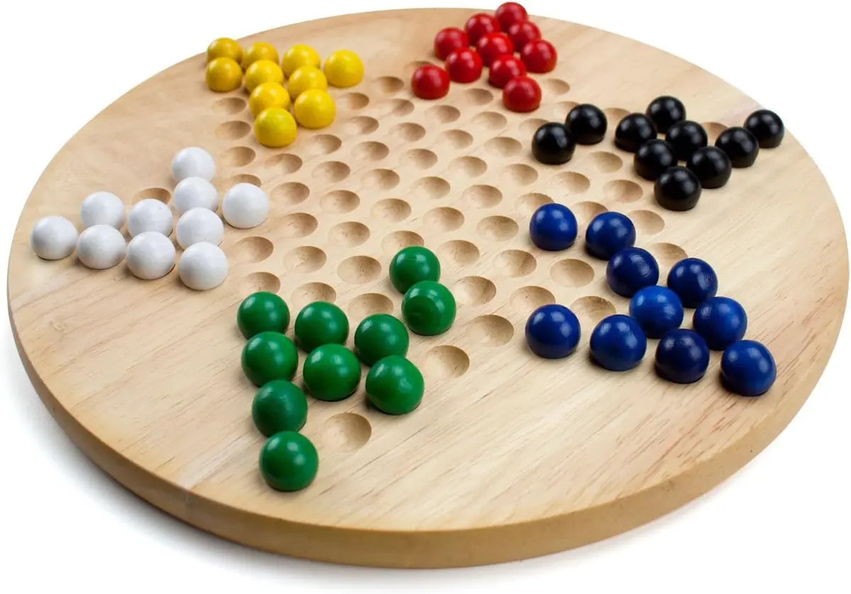 Brybelly All Natural Wood Chinese Checkers with Wooden Marbles | Classic Strategy Game (70-120 chars) - view 4
