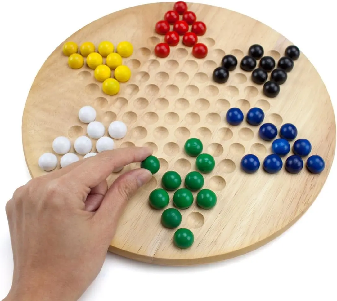 Brybelly All Natural Wood Chinese Checkers with Wooden Marbles | Classic Strategy Game (70-120 chars) - view 5