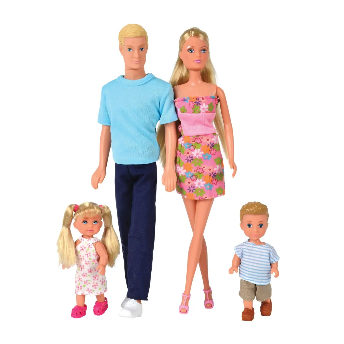 Simba Steffi Love Family Box of 4 Dolls | Realistic Family Unit with Movable Joints, 3 Doll Sizes (4.72-11.82 inches) - main product image