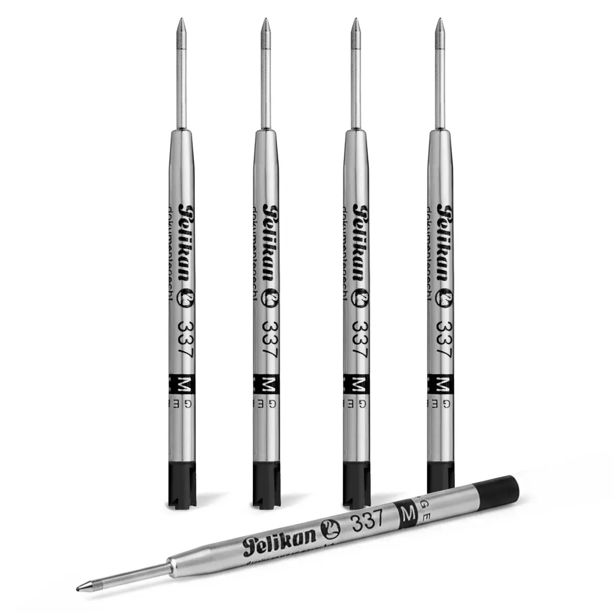 Pelikan 337M Refills Pack of 5 | Solid Steel Tip for Standard Ballpoint Pens - main product image
