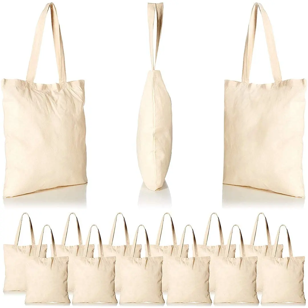 TBF 12 Pack Cotton Reusable Tote Bags | Eco-Friendly, Durable & Customizable (70-120 chars) - view 2