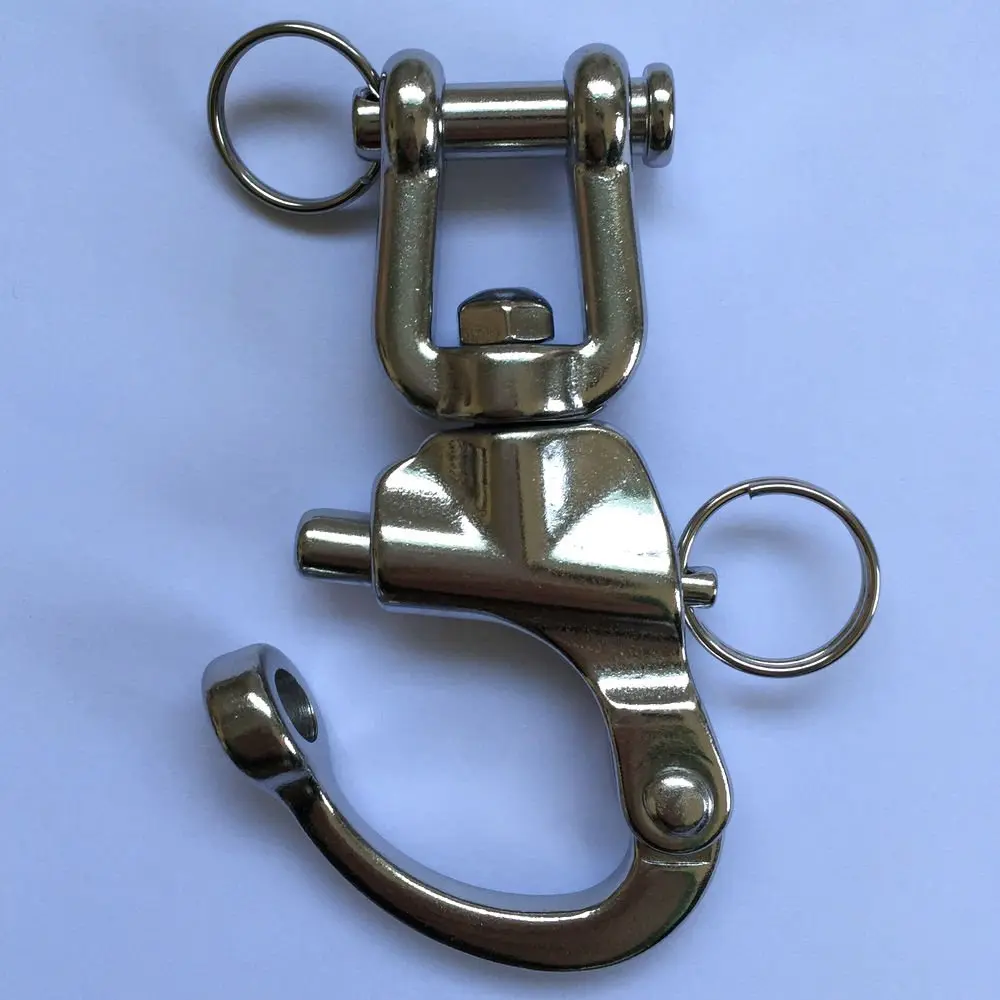 JY-MARINE 5 Inch Jaw Swivel Eye Shackle Marine Grade Stainless Steel 316 | Heavy Duty Saltwater-Resistant - view 5