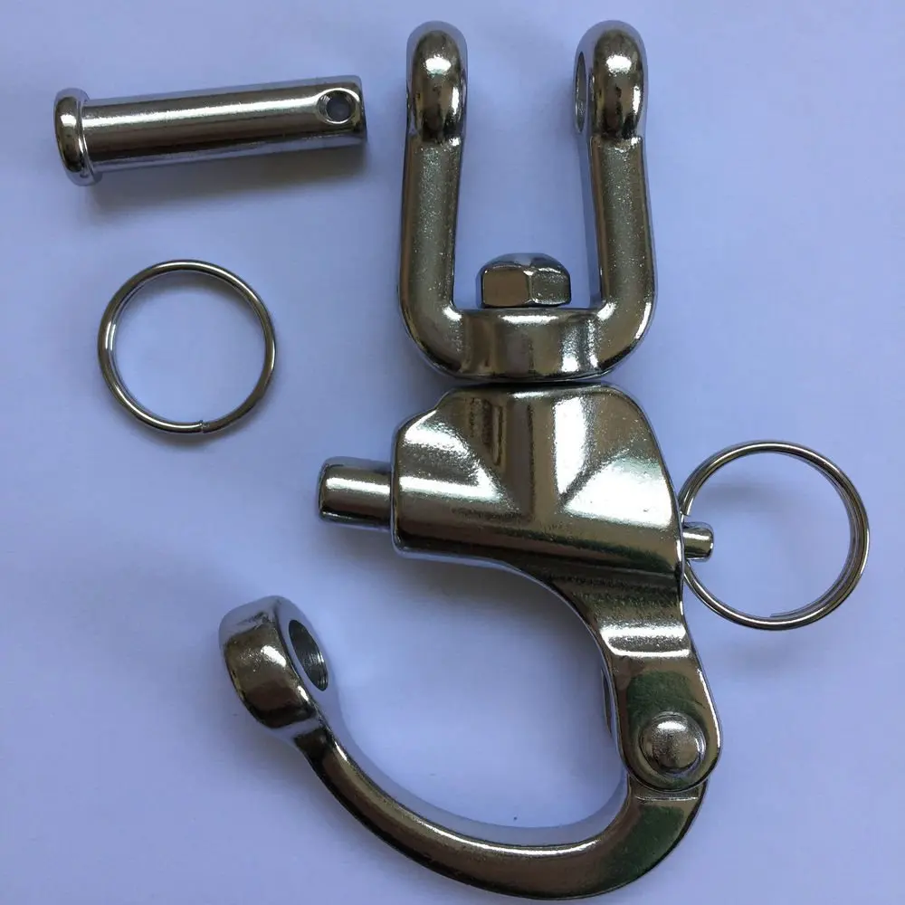 JY-MARINE 5 Inch Jaw Swivel Eye Shackle Marine Grade Stainless Steel 316 | Heavy Duty Saltwater-Resistant - view 6