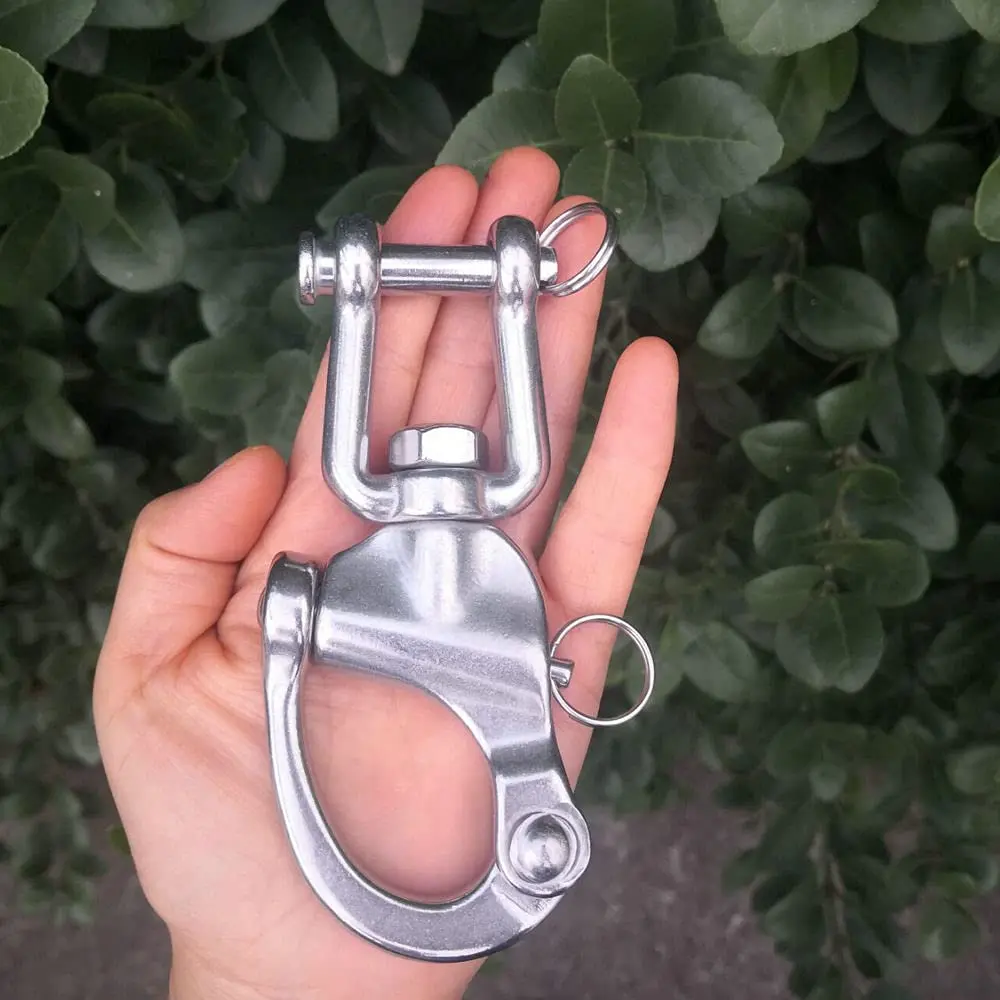 JY-MARINE 5 Inch Jaw Swivel Eye Shackle Marine Grade Stainless Steel 316 | Heavy Duty Saltwater-Resistant - view 7