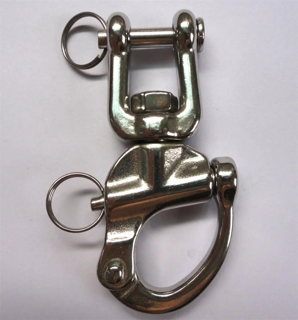 JY-MARINE 5 Inch Jaw Swivel Eye Shackle Marine Grade Stainless Steel 316 | Heavy Duty Saltwater-Resistant - view 2