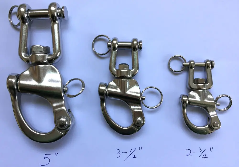 JY-MARINE 5 Inch Jaw Swivel Eye Shackle Marine Grade Stainless Steel 316 | Heavy Duty Saltwater-Resistant - view 4