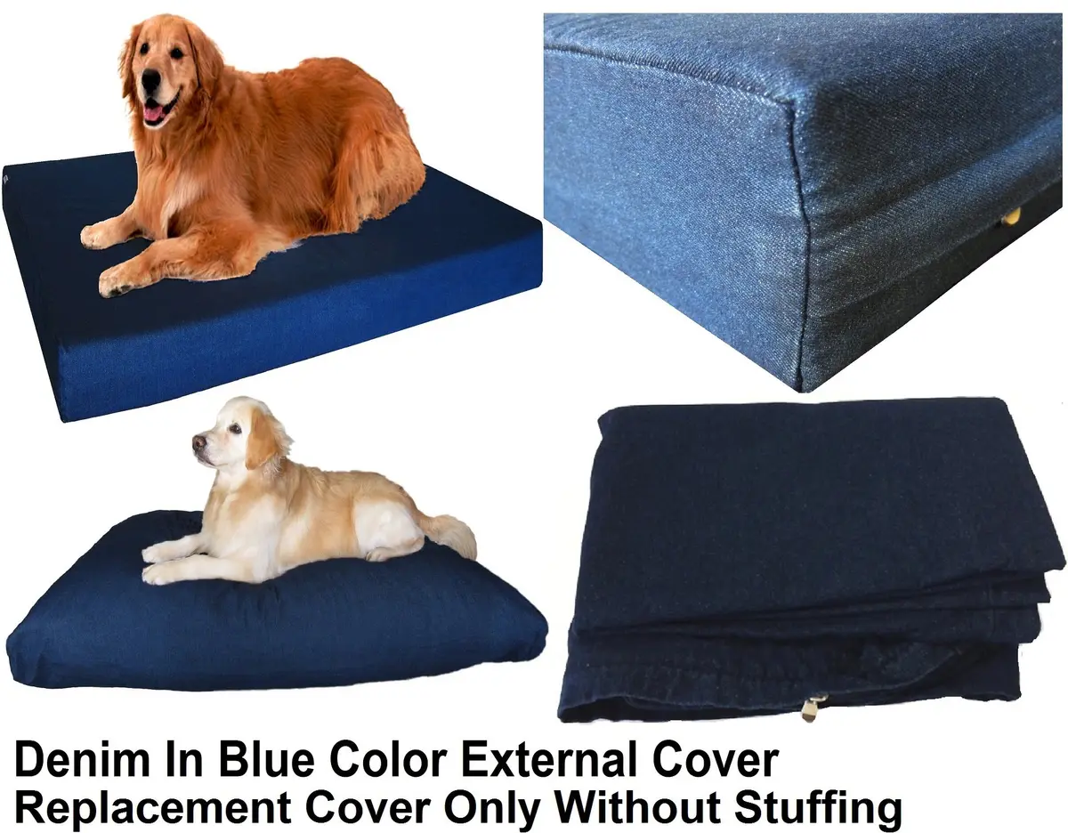 Dogbed4less 41x27x4 Inches Large Denim Dog Pet Bed Cover | Durable & Washable - view 6