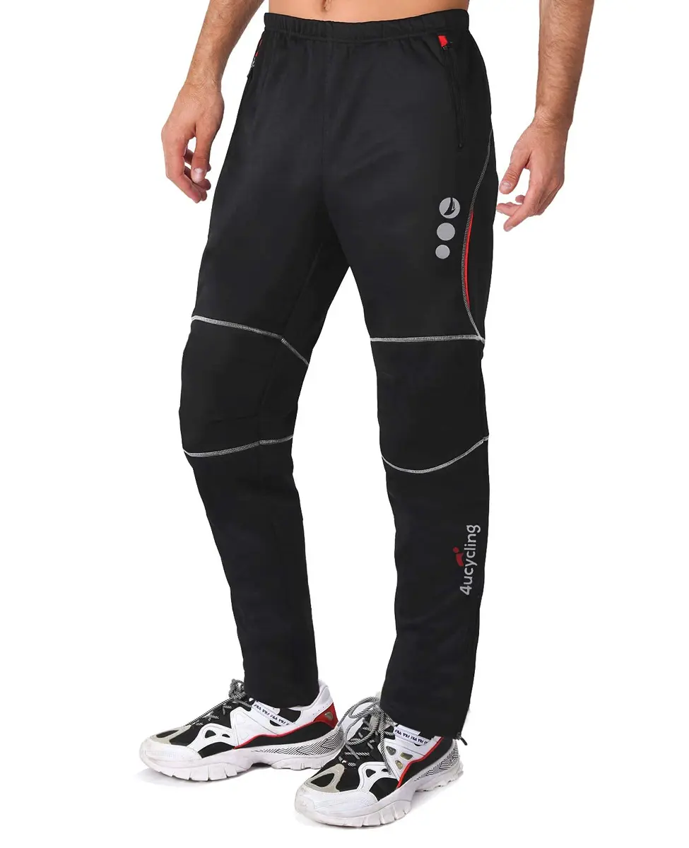 4ucycling Men's Mountain Bike Pants, Thermal Fleece Windproof Winter Cycling Pants | Windproof, Water-Resistant, Thermal Insulation - main product image