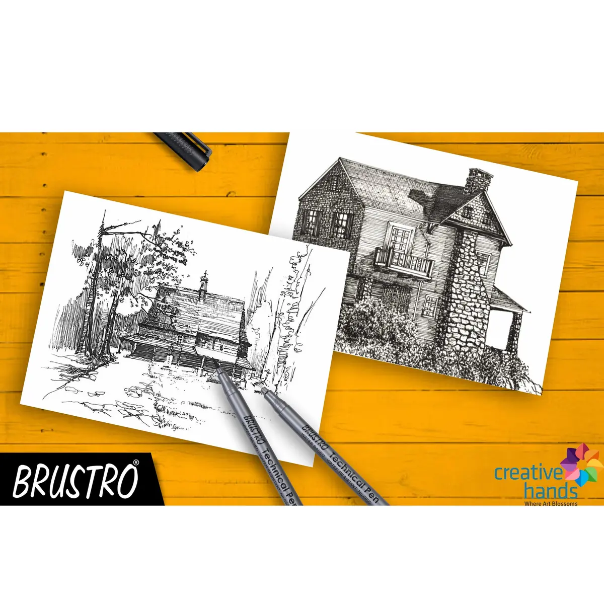 BRUSTRO Technical Pen (Pack Of 9) 0.9mm | Fine, Waterproof Ink for Art & Design - view 7