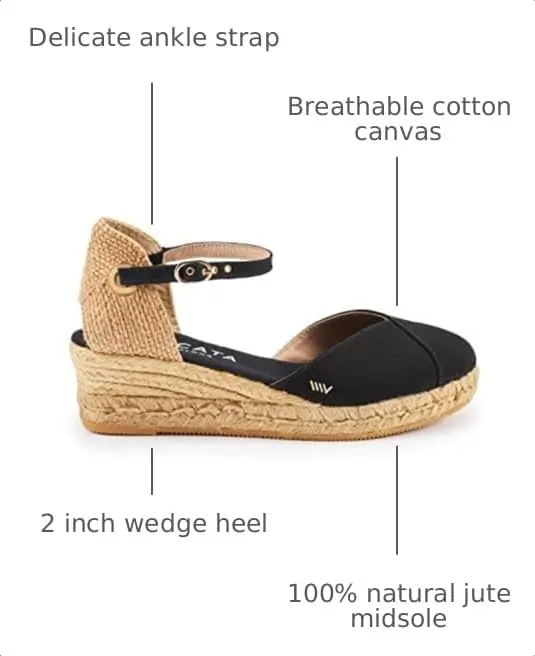 VISCATA Pubol - Black EU36 | 1.5-inch Jute Wedge, Organic Canvas, Handcrafted Spain - view 2