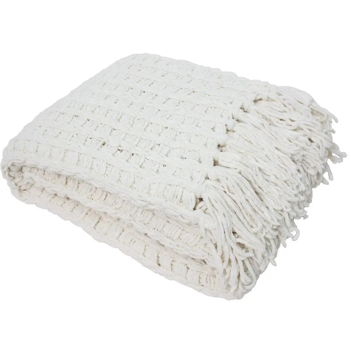 DII Chenille Luxury Thick Woven Throw with Fringe, 50x60, Cream - view 4