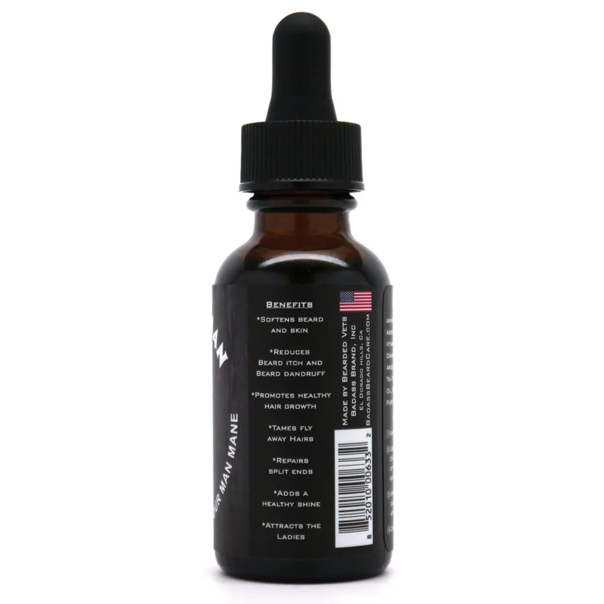 Badass Beard Care Oil For Men - The Pirate Scent, 1 oz - All Natural Ingredients, Keeps Beard and Mustache Full, Soft and Healthy - view 2