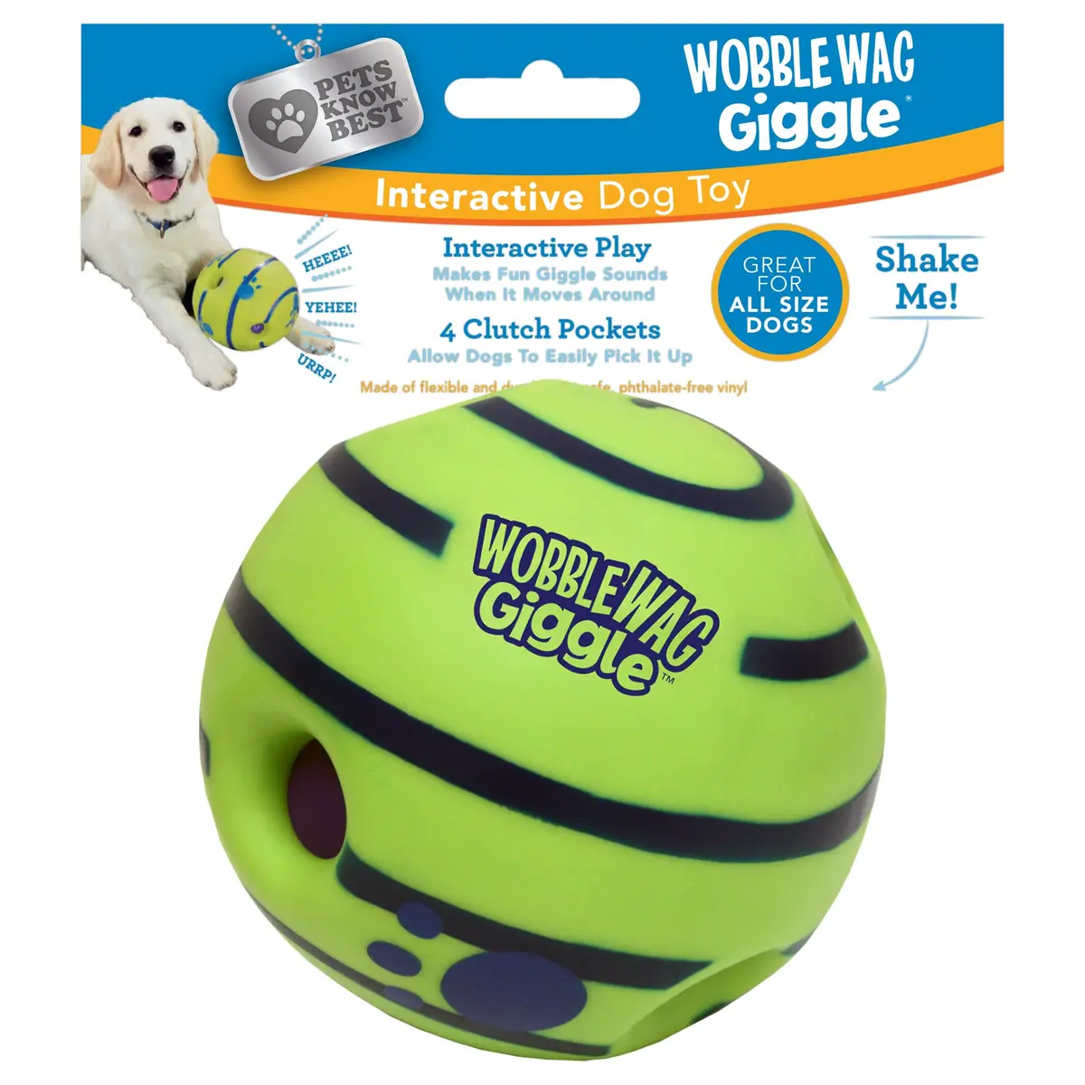 Wobble Wag Giggle Ball Dog Toy 5.5" | Interactive Noise-Making Playmate - main product image