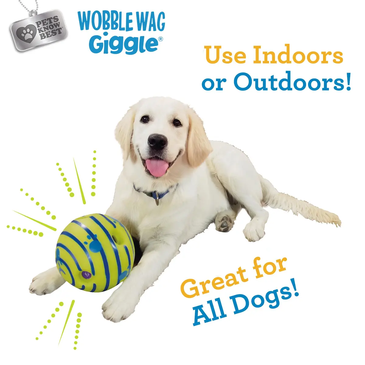 Wobble Wag Giggle Ball Dog Toy 5.5" | Interactive Noise-Making Playmate - view 7