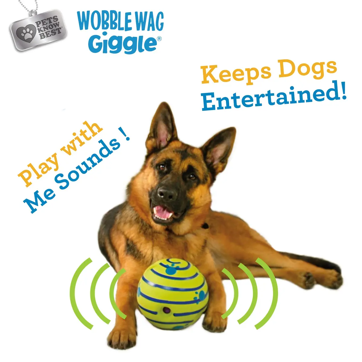 Wobble Wag Giggle Ball Dog Toy 5.5" | Interactive Noise-Making Playmate - view 8