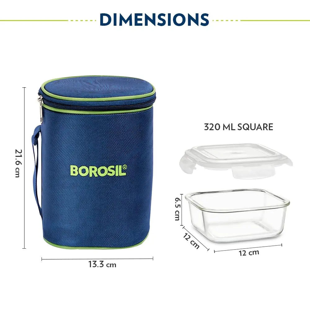 Borosil Klip N Store Microwavable Containers 320ml Set of 3 | Leakproof Food Storage for India - view 2