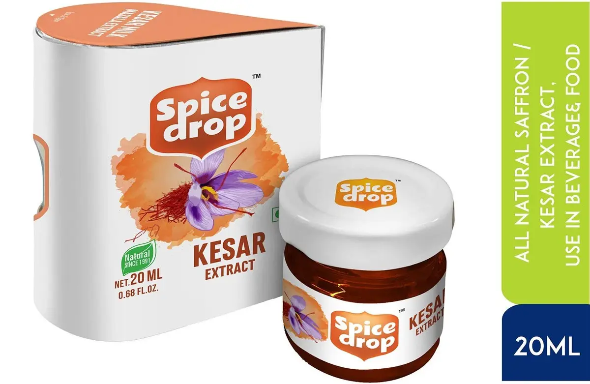 Spice Drop Pure Saffron Extract 20ml (0.68 Fl Oz) | Kashmiri Saffron Essence for Cooking & Beverages - view 2