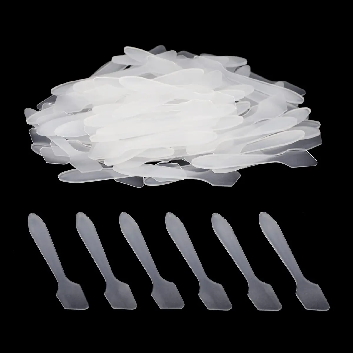 G2PLUS Disposable Makeup Spatula 50pcs | Clear Plastic Cosmetic Tools for DIY & Salon Use - view 2