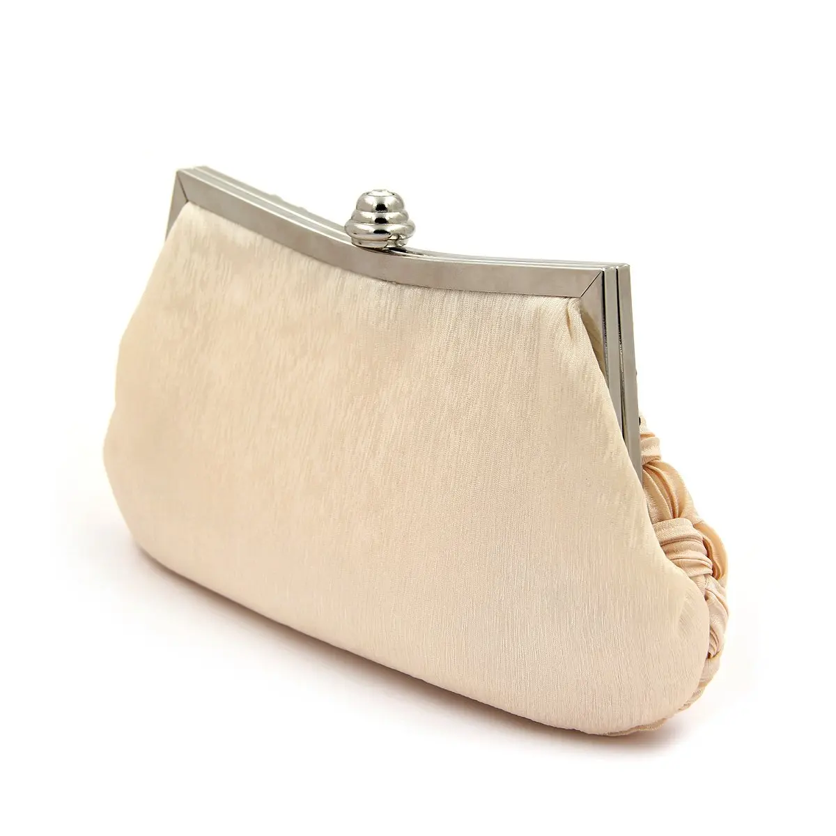 TrendsBlue Elegant Braided Pleated Glitter Rhinestone Clutch, Cream | Versatile Night Out Accessory - view 4