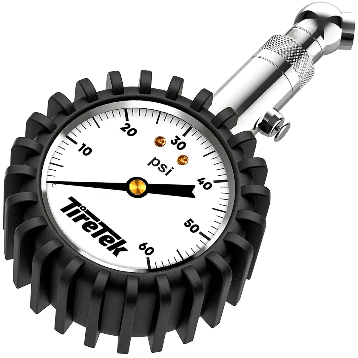 TIRETEK ANSI Certified 60 PSI Analog Dial Tire Pressure Gauge | Professional Heavy Duty Mechanical Gauge - main product image