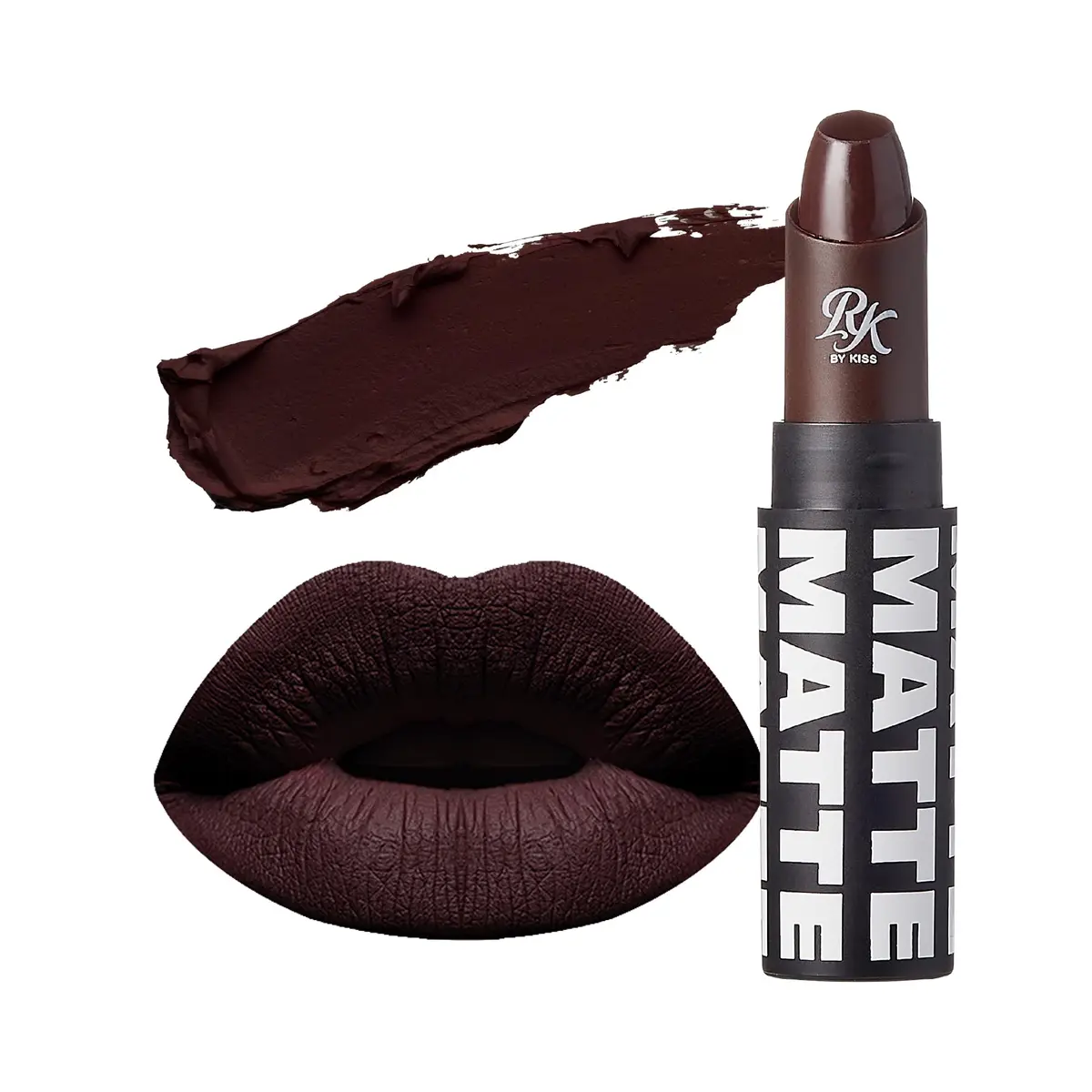 Ruby Kisses Ultra Matte Lipstick Dark Plum Scene 3.5g | Long Lasting Matte Finish - main product image