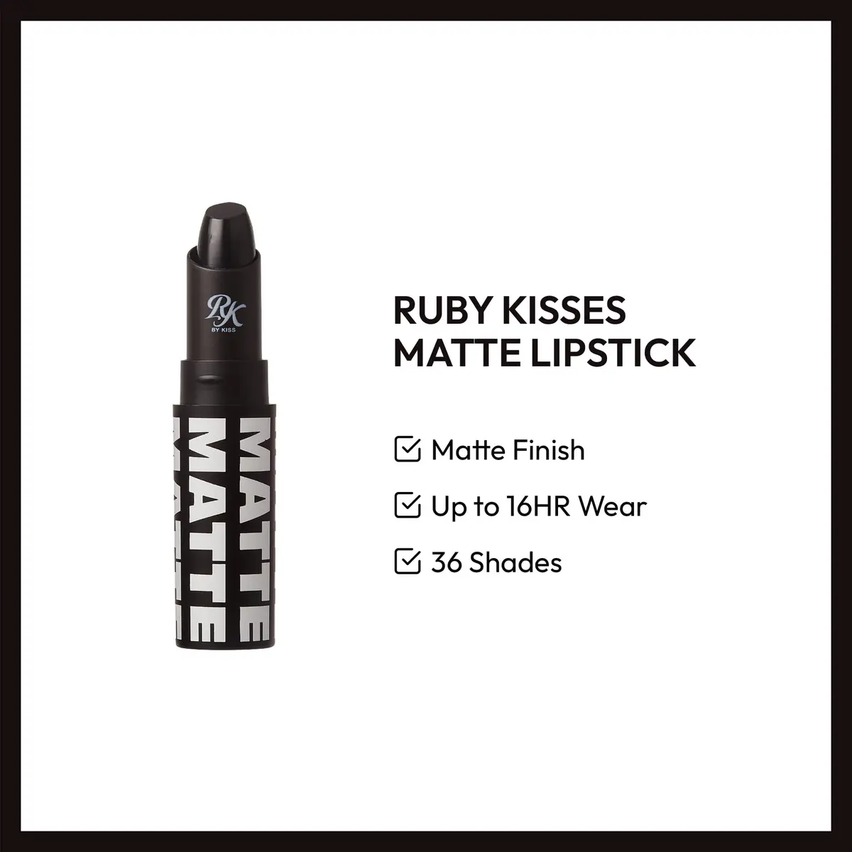 Ruby Kisses Ultra Matte Lipstick 3.5g | Long Lasting, Full Coverage, Matte Finish - view 3