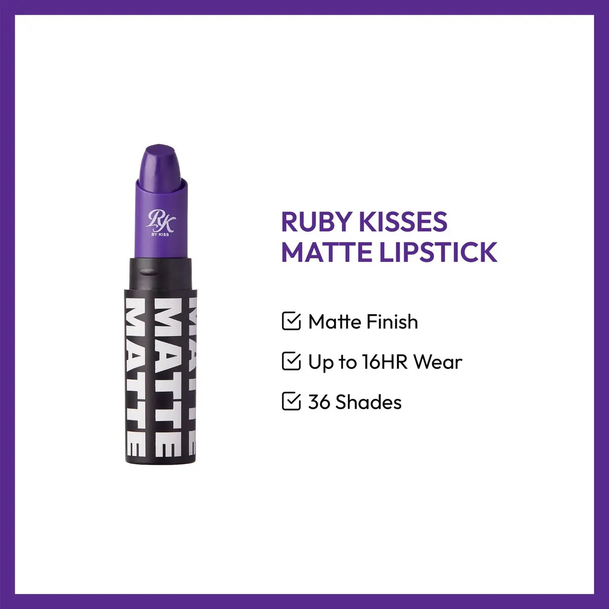 Ruby Kisses Ultra Matte Lipstick 3.5g | Long Lasting, Full Coverage, Matte Finish - view 3