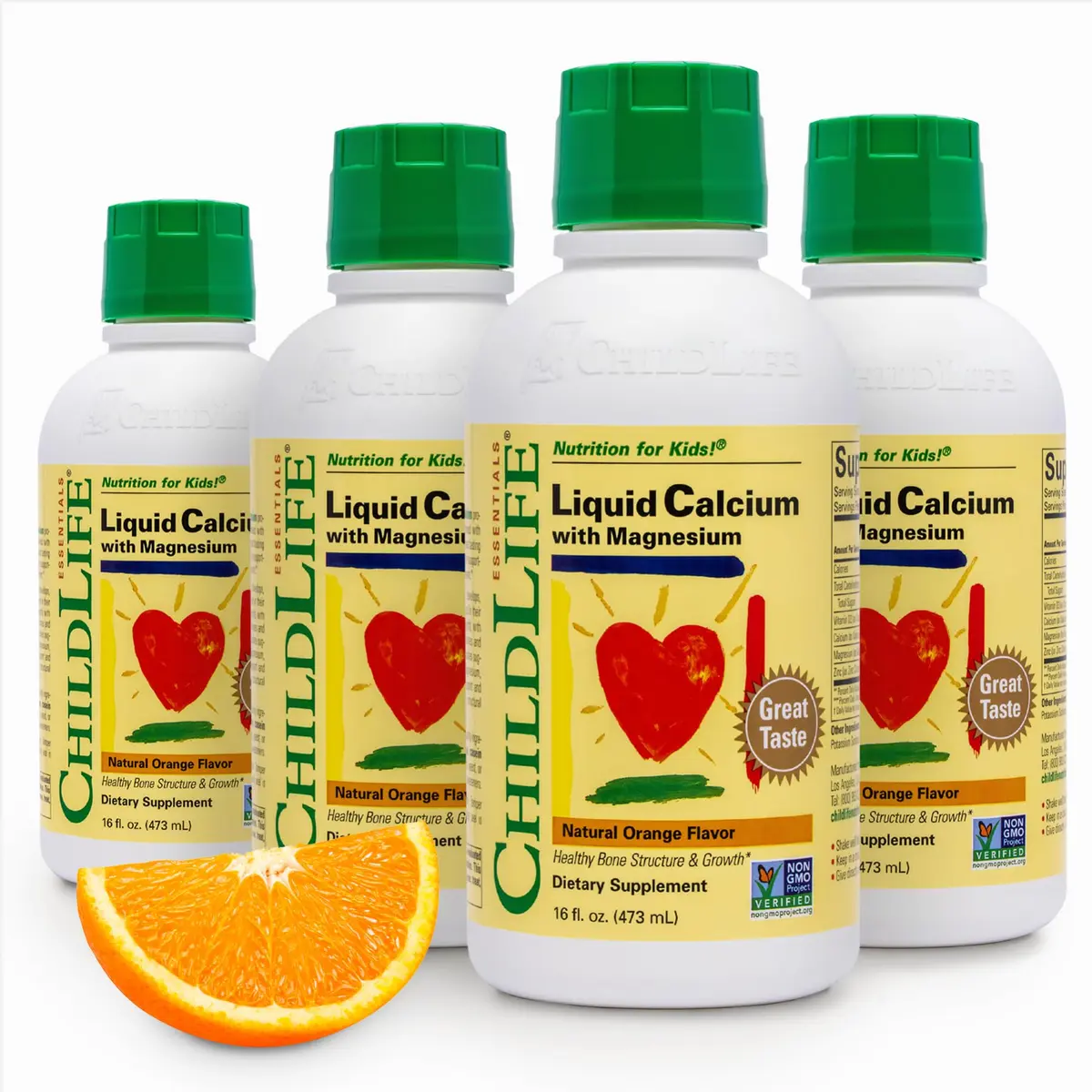ChildLife Essentials Liquid Calcium Supplement for Kids, 16 fl Oz (4 Pack) | Supports Healthy Teeth & Bones in Children - main product image