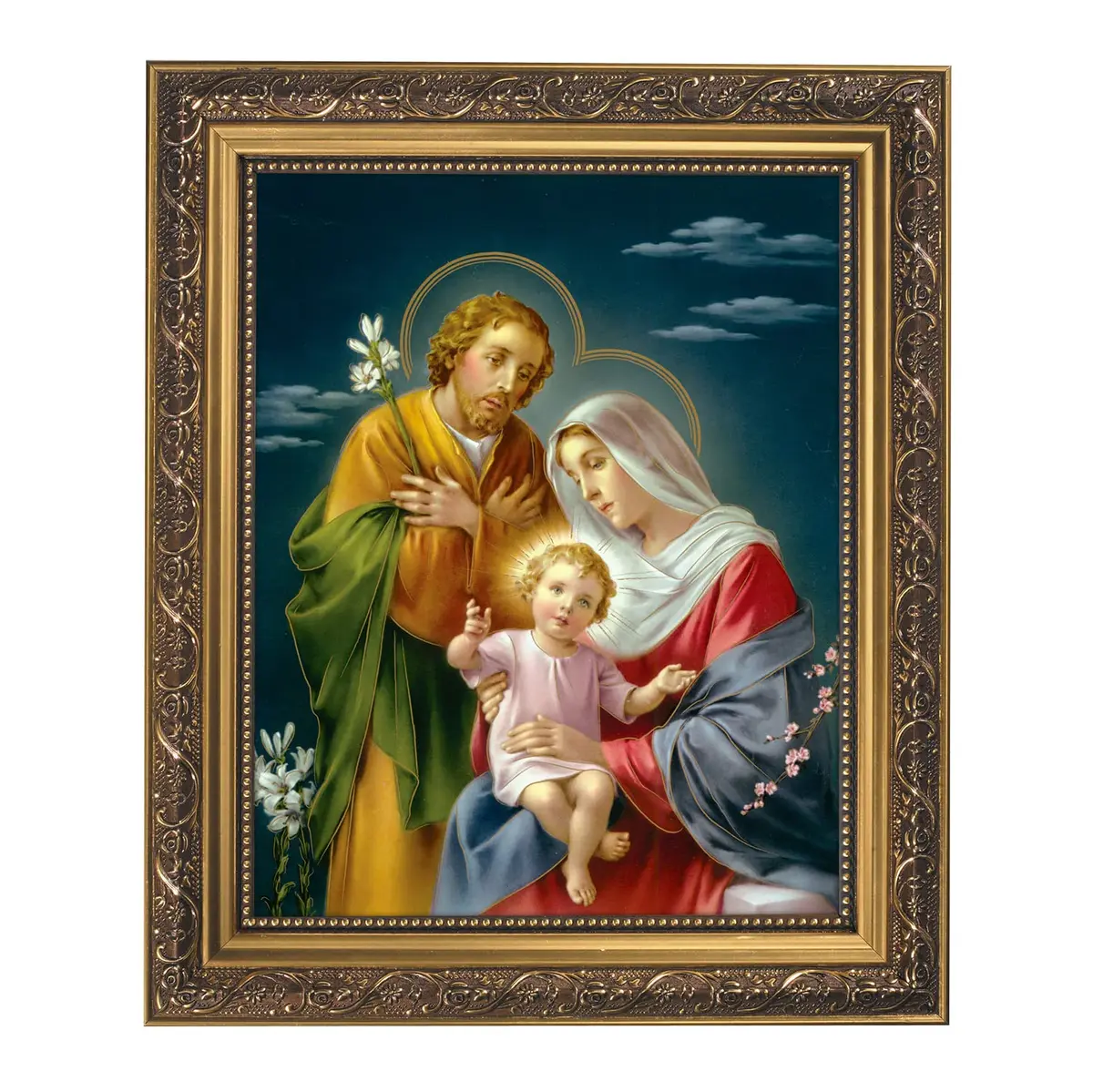 Christian Brands Holy Family Wall Décor 11 x 13-Inch Gold Framed Religious Artwork - main product image