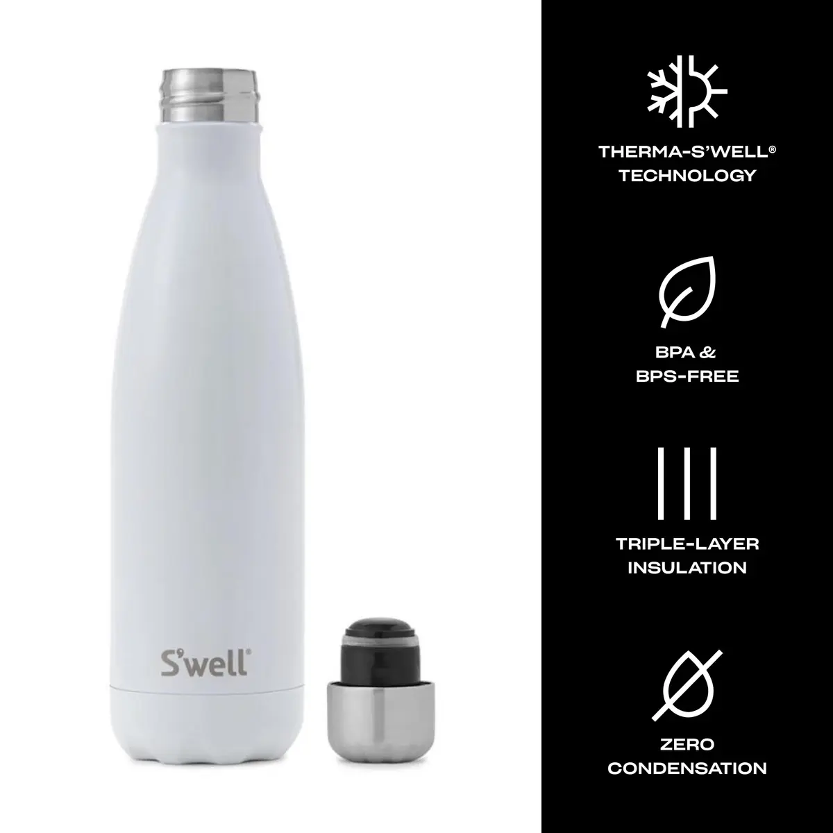 S'well Stainless Steel Water Bottle 17 oz Angel Food | Triple-Layer Insulation, Keeps Drinks Cold 36h & Hot 18h - view 4