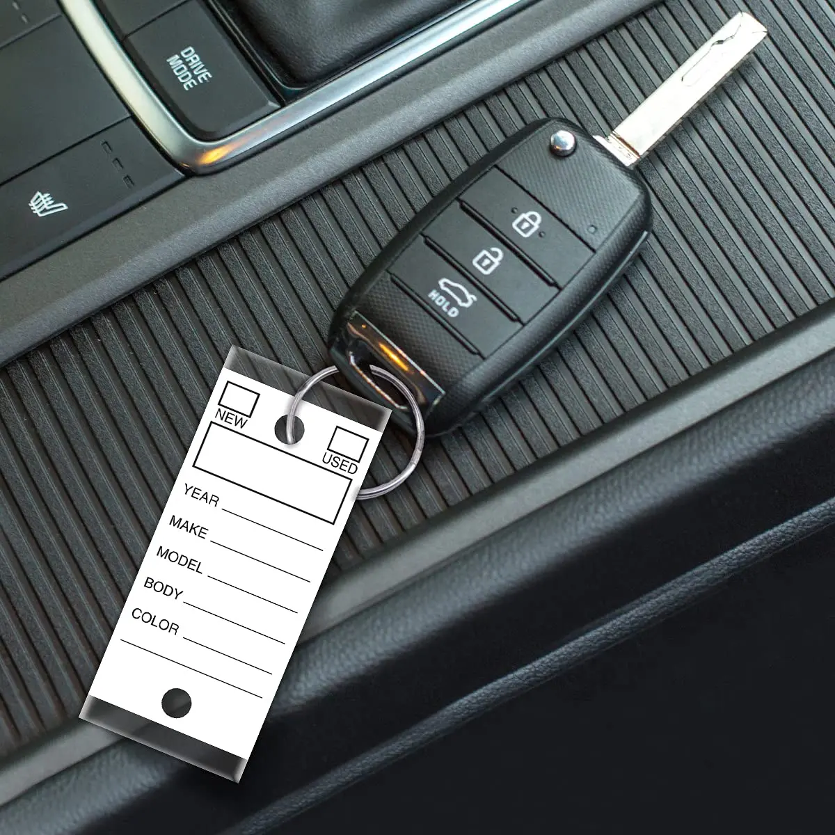 Versa-Tags White Self-Protecting Key Tags with Split Rings | Durable, Tear-Resistant Vehicle & Office Key Labels - view 5