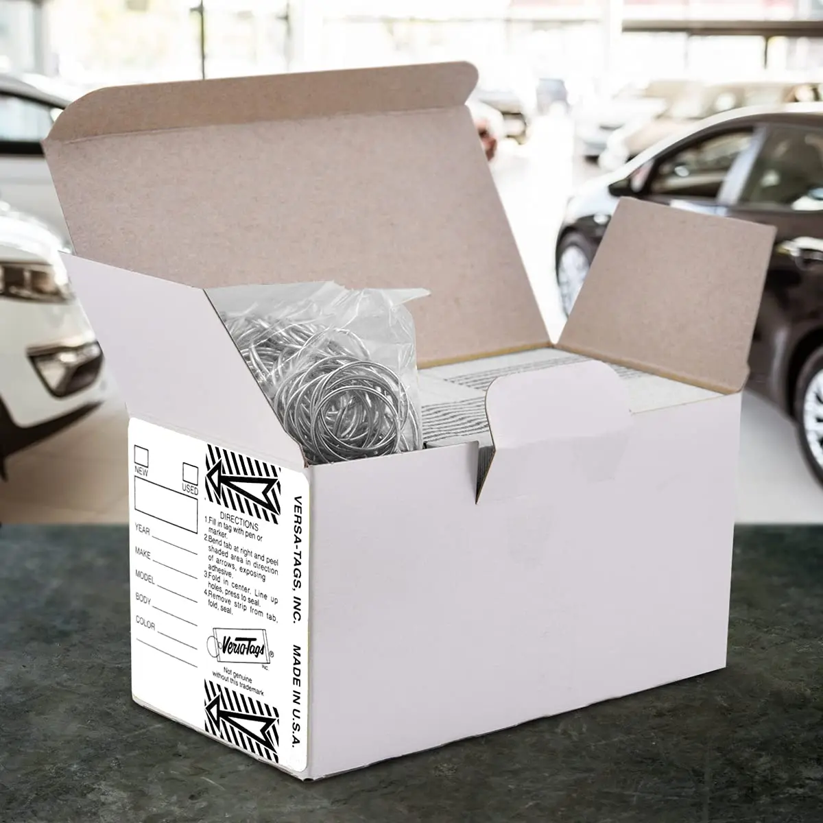 Versa-Tags White Self-Protecting Key Tags with Split Rings | Durable, Tear-Resistant Vehicle & Office Key Labels - view 7