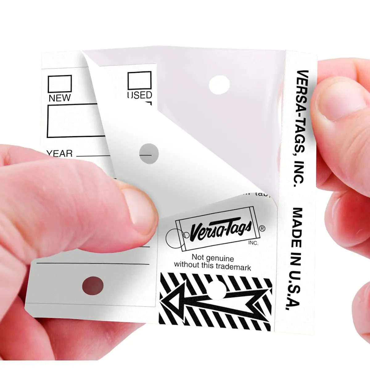 Versa-Tags White Self-Protecting Key Tags with Split Rings | Durable, Tear-Resistant Vehicle & Office Key Labels - view 4