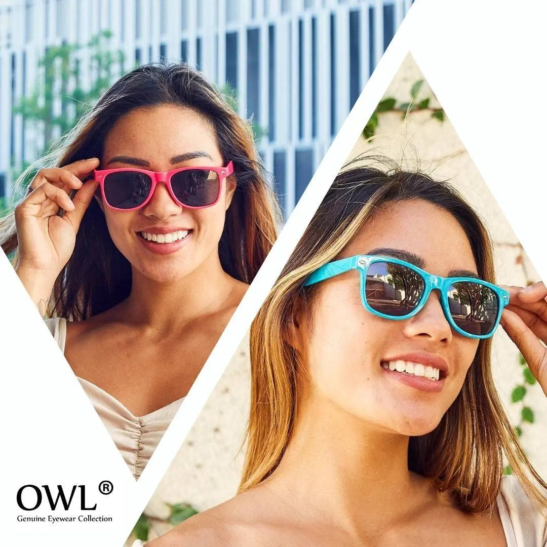OWL Classic Vintage Smoke Lens Sunglasses Blue Frame Retro 80’s | UV400 Impact-Resistant - view 5