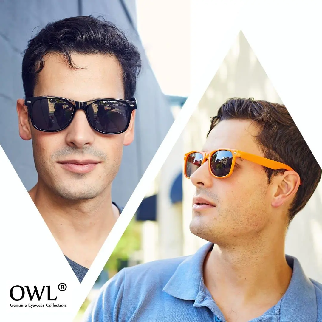 OWL Classic Vintage Smoke Lens Sunglasses Blue Frame Retro 80’s | UV400 Impact-Resistant - view 4