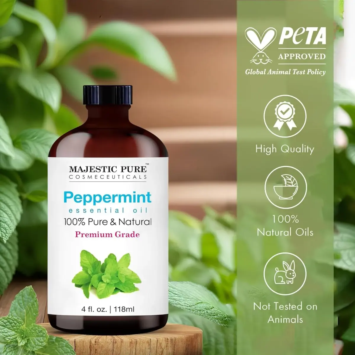 Majestic Pure Peppermint Essential Oil 4 Fl Oz (118ml) | 100% Pure, Natural, Premium Grade - view 5