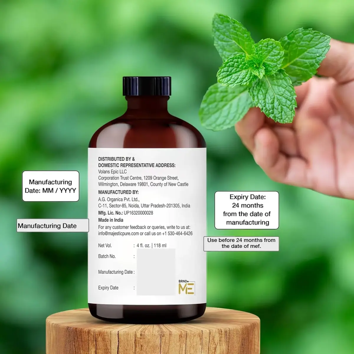 Majestic Pure Peppermint Essential Oil 4 Fl Oz (118ml) | 100% Pure, Natural, Premium Grade - view 6