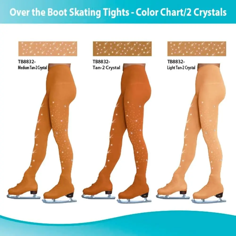 ChloeNoel Figure Skating Tan Over The Boot Tights TB8832 Large | Medium Weight, Soft Matte Finish, Adult Female - view 7