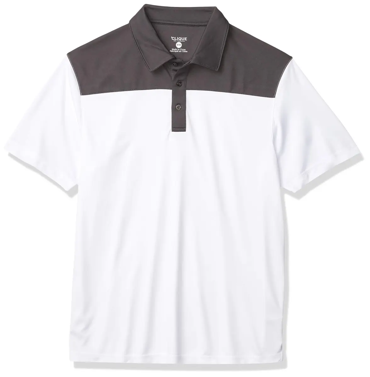 Cutter & Buck Parma Colorblock Polo Small | 100% Polyester, Short Sleeve, White/Titan - main product image