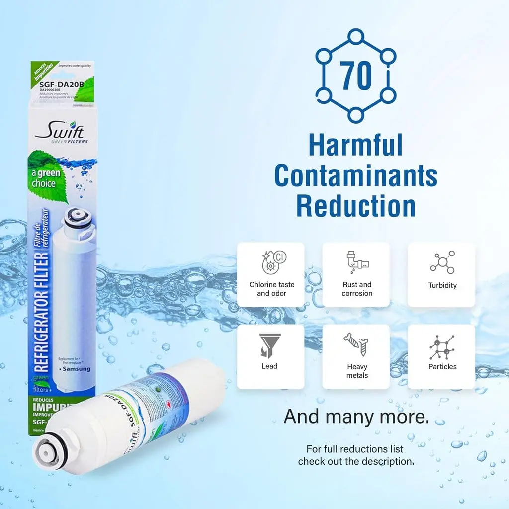 Swift Green Filters SGF-DA20B Refrigerator Water Filter 6 Pack | NSF Certified Coconut Carbon Filtration - view 5