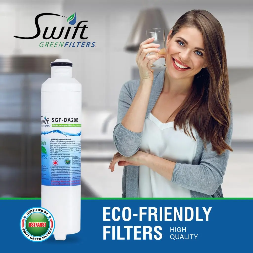 Swift Green Filters SGF-DA20B Refrigerator Water Filter 6 Pack | NSF Certified Coconut Carbon Filtration - view 2