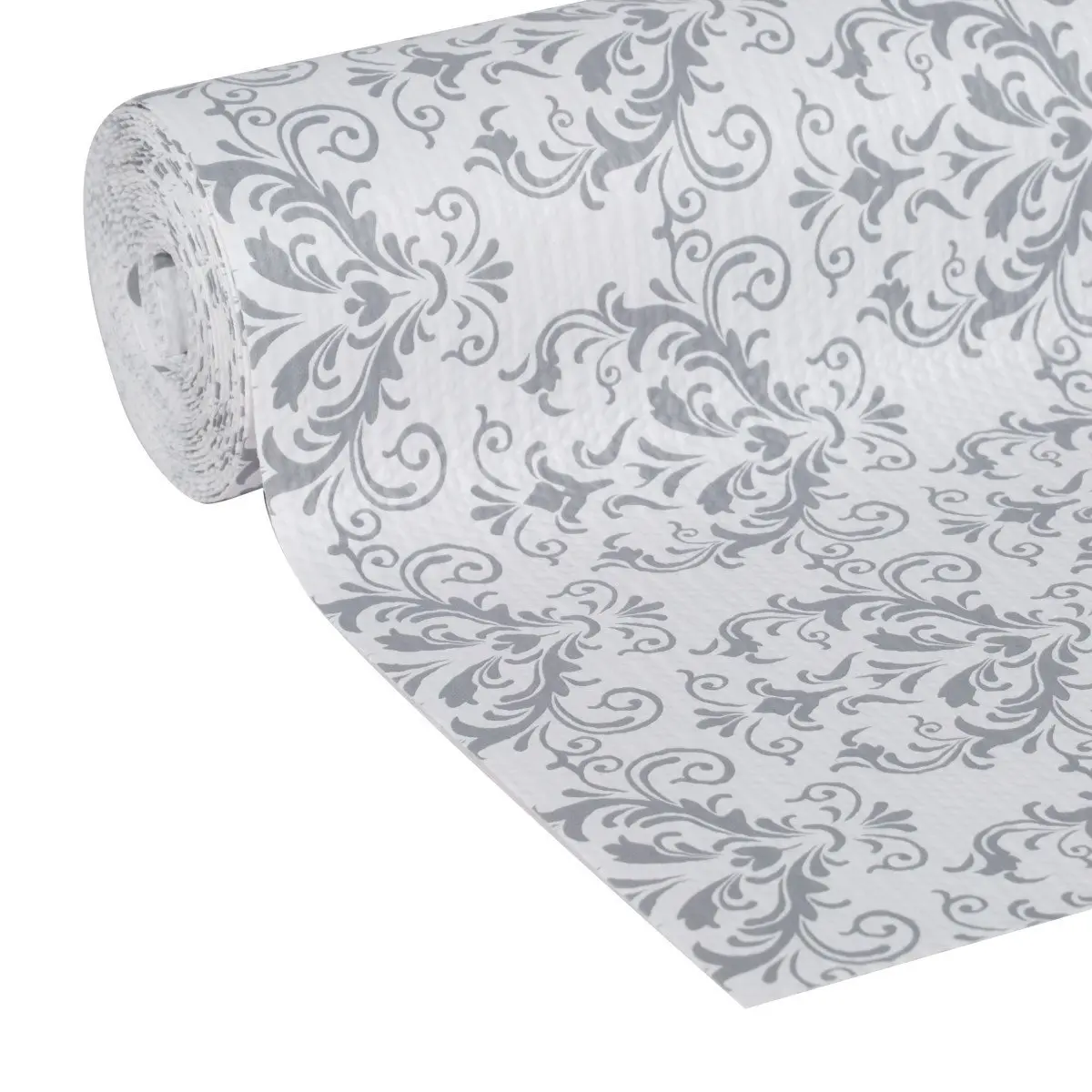 Duck Smooth Top EasyLiner, 12-inch x 10 Feet, Grey Damask | Non-Adhesive, Easy to Clean & Style (70-120 chars) - view 2