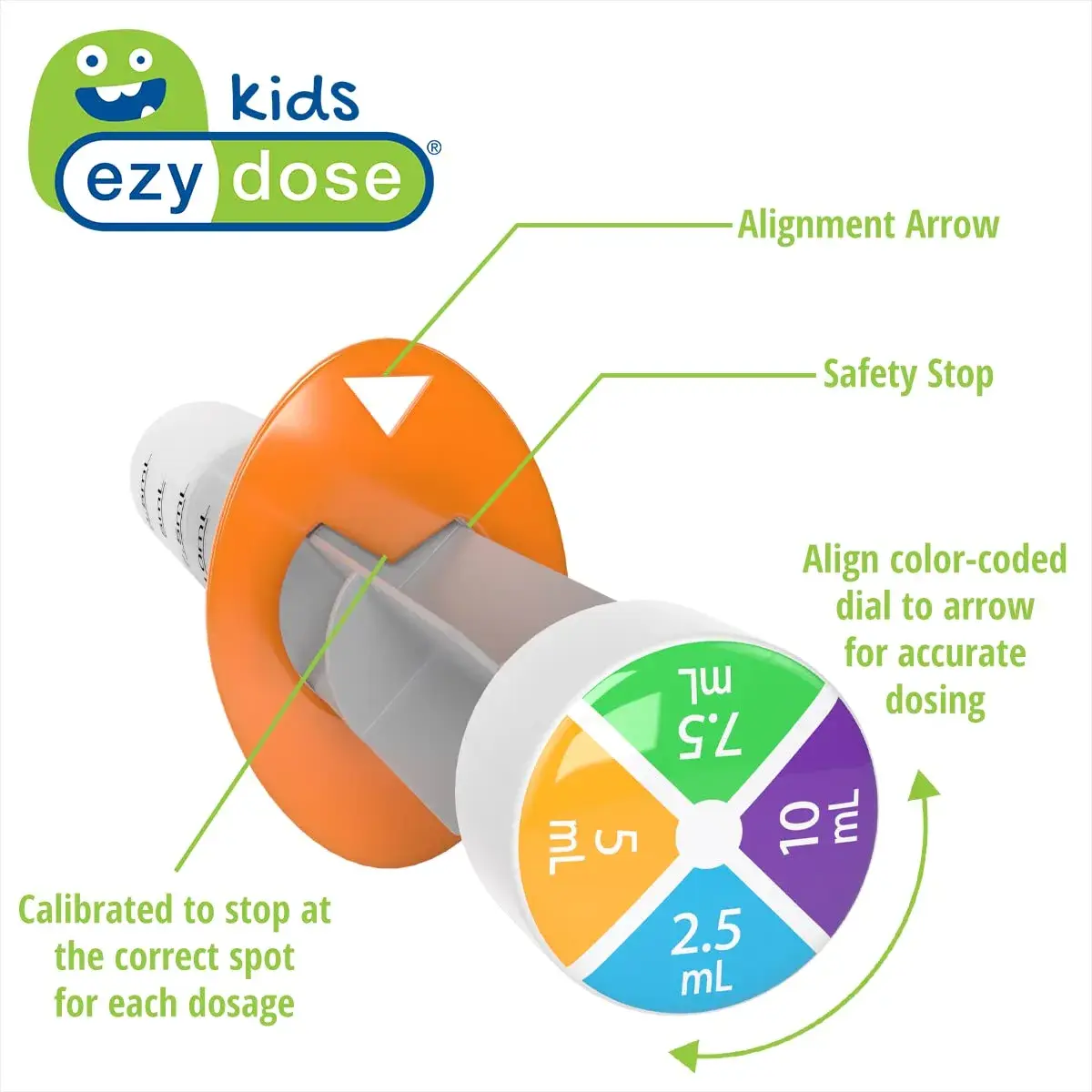 EZY DOSE Kids Baby Oral Syringe & Dispenser 10 mL (0.34 Fl Oz) | Color Coded BPA Free Medicine Feeder - view 2