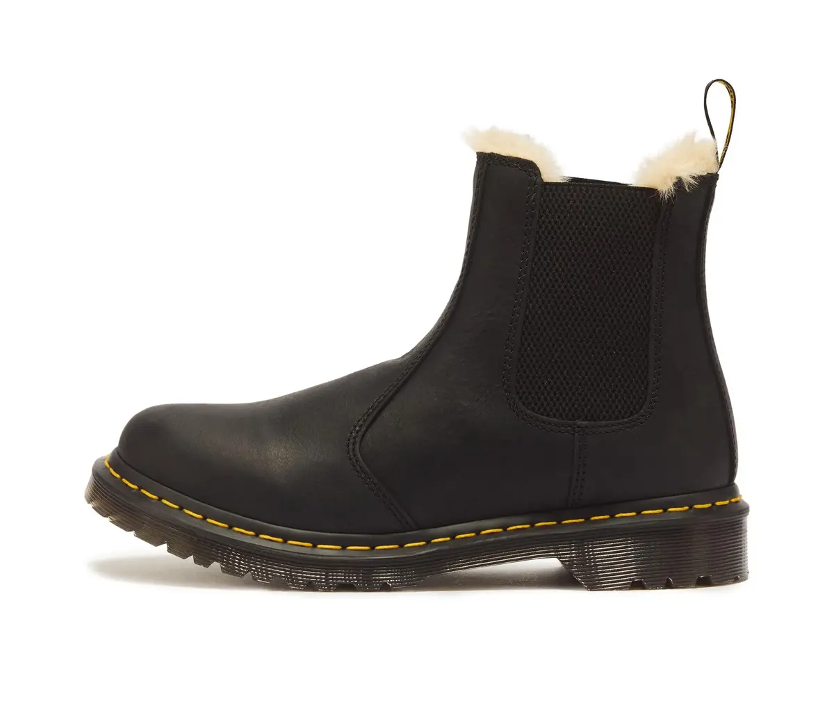 Dr. Martens 2976 Leonore Fashion Boot, Black Burnished Wyoming, Size 6 | Classic Casual Winter Style - main product image